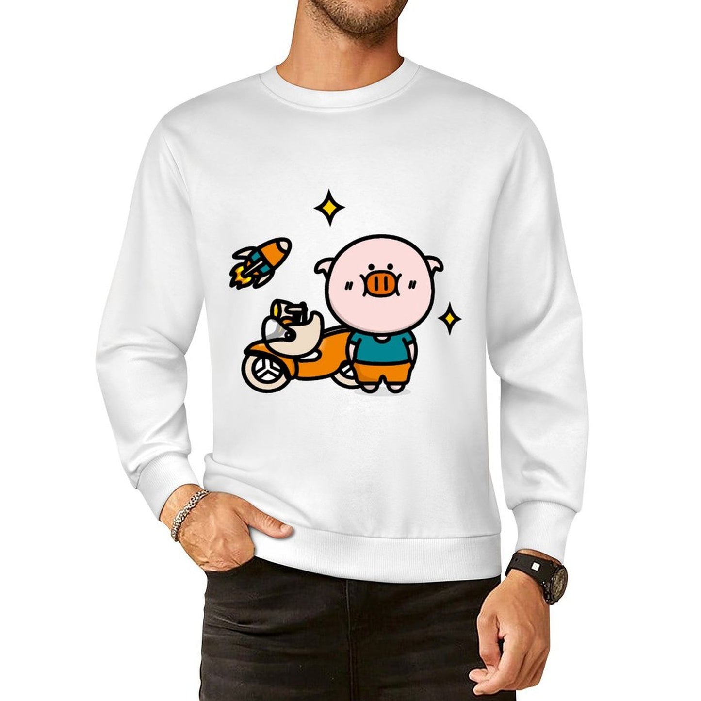 Front Patterned Long Sleeve TopChill Shrink-Resistant