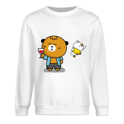 Front Patterned Long Sleeve TopSoftTouch Crewneck