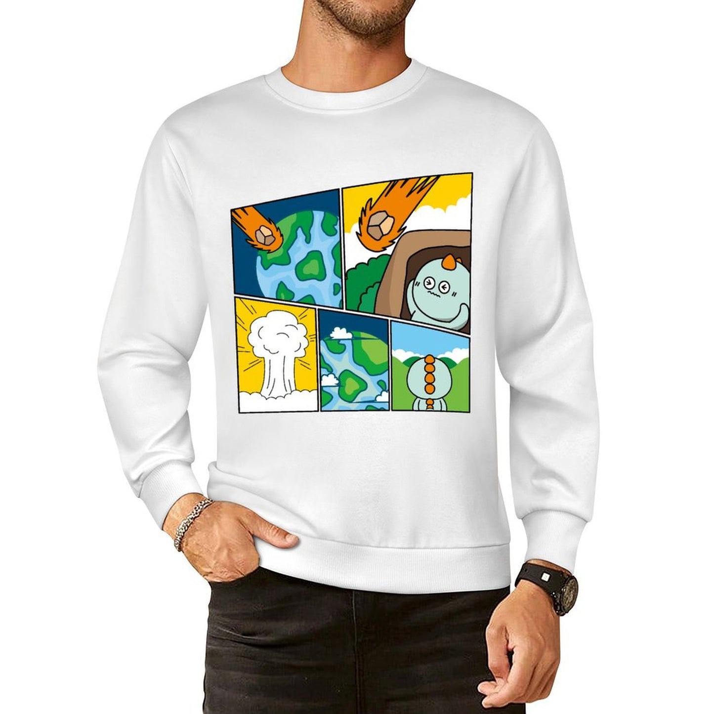 Front Patterned Long Sleeve TopComfortFit Soft