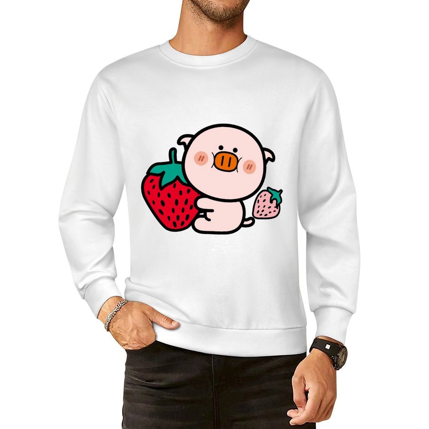 Front Patterned Long Sleeve TopHigh-Quality Fade-Resistant