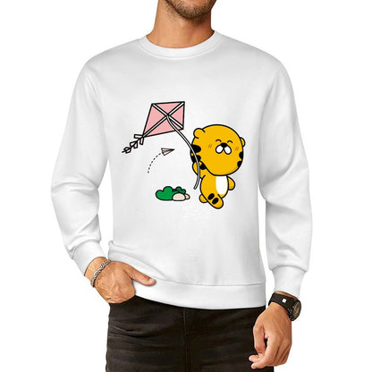 Front Patterned Long Sleeve TopPlain Vibrant Colors