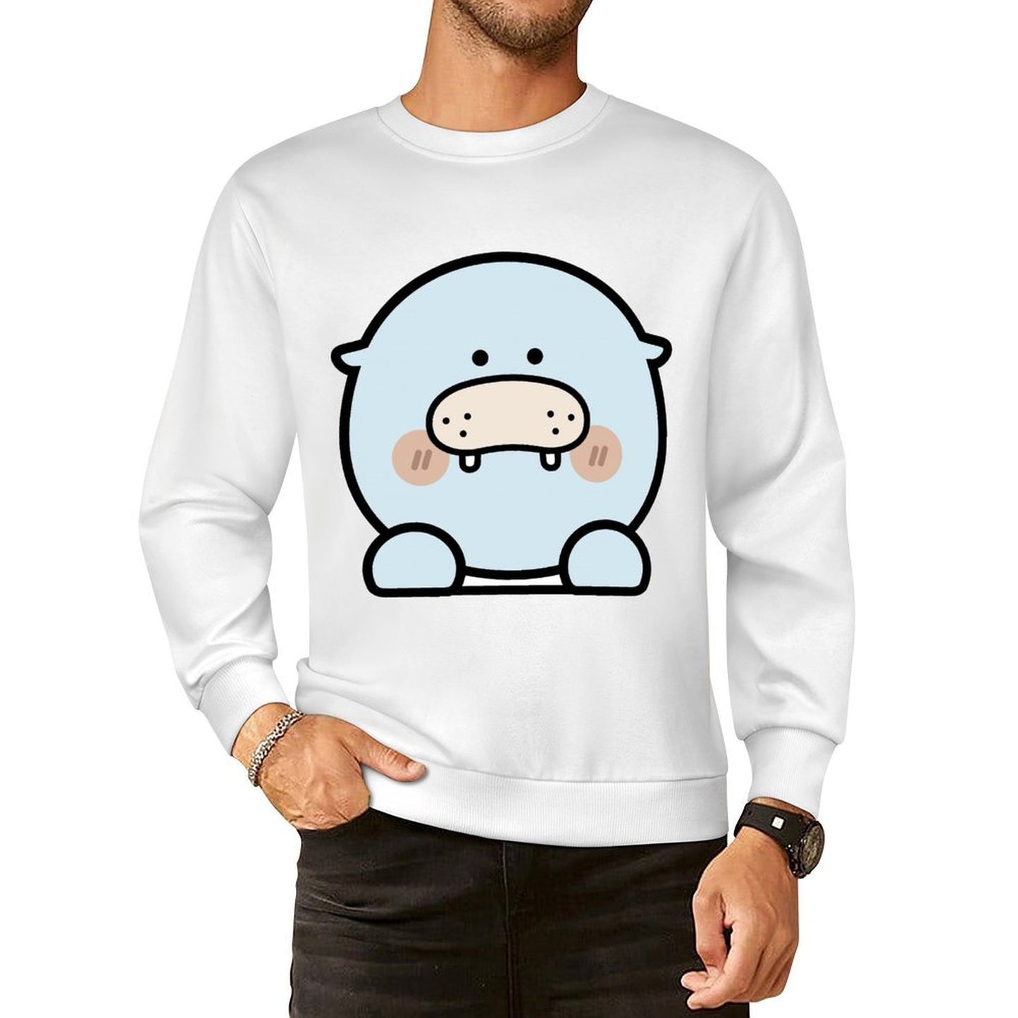 Front Patterned Long Sleeve TopEverydayFit Midweight