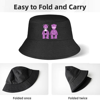 Fashion Black Bucket Hat with Graphic Artwork
