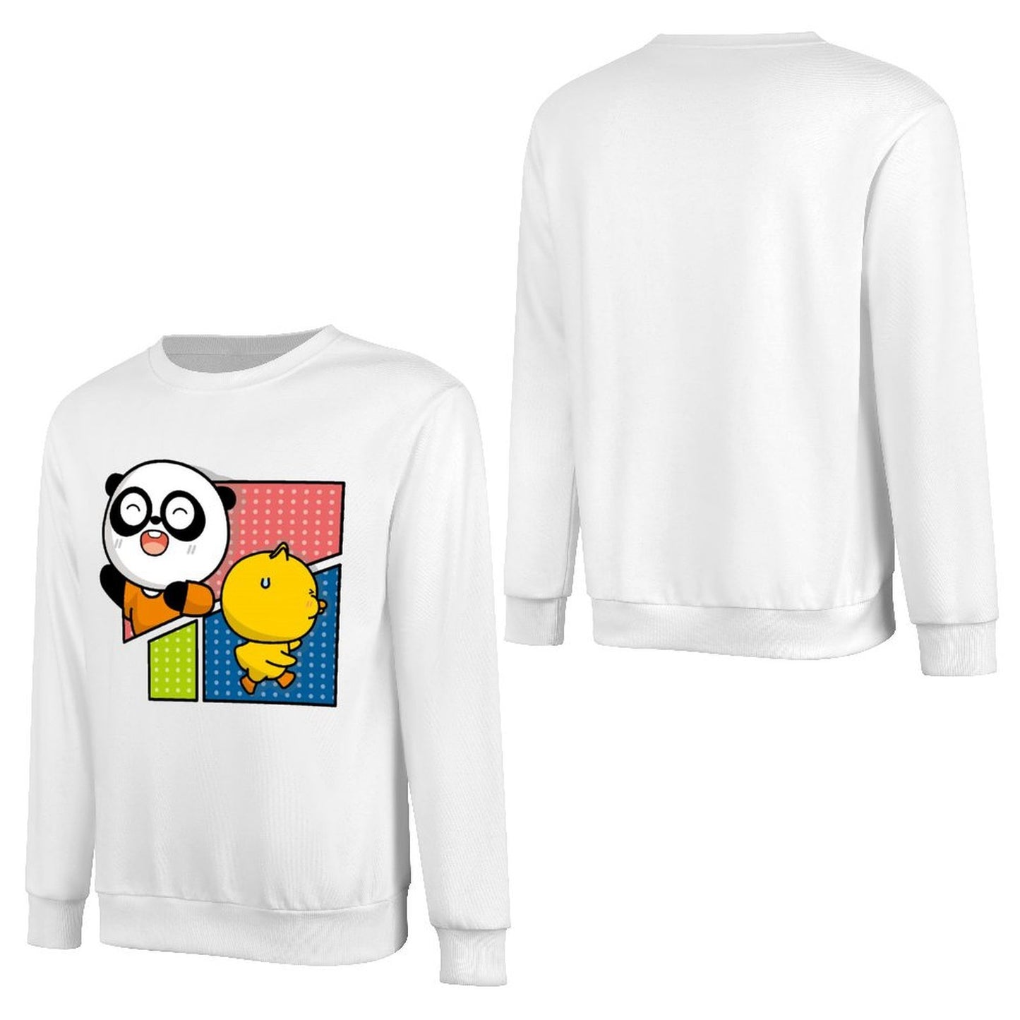 Front Patterned Long Sleeve TopCrew Neck Neat