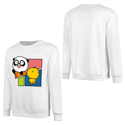 Front Patterned Long Sleeve TopCrew Neck Neat