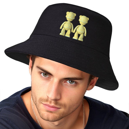 Lightweight Black Bucket Hat with Bold Print Design