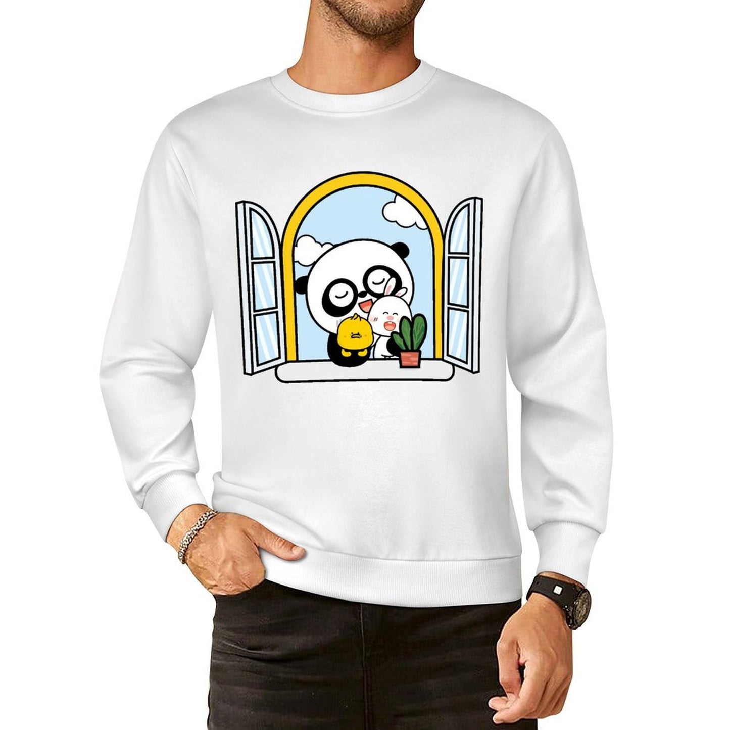 Front Patterned Long Sleeve TopBatch-Printed ActiveWear