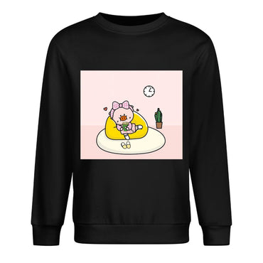 Front Patterned Long Sleeve TopPrinted Crew Neck