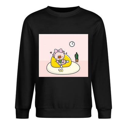 Front Patterned Long Sleeve TopPrinted Crew Neck