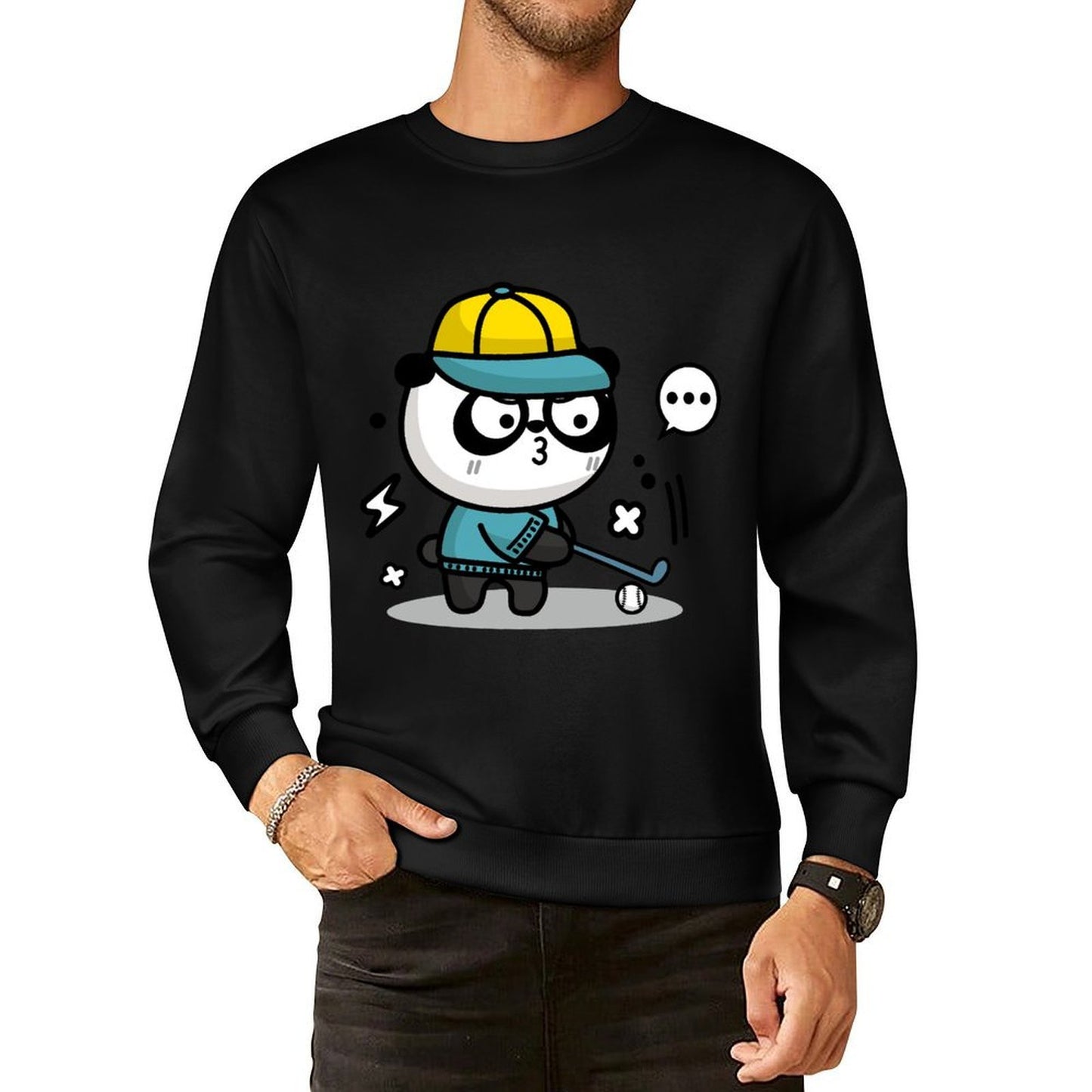 Front Patterned Long Sleeve TopRegular Batch-Printed