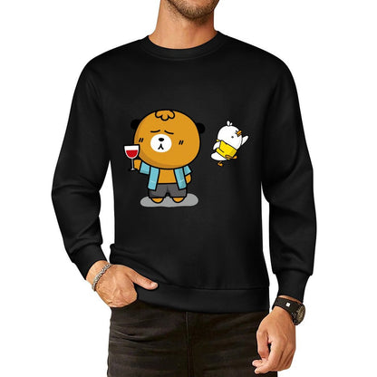 Front Patterned Long Sleeve TopSoftTouch Crewneck