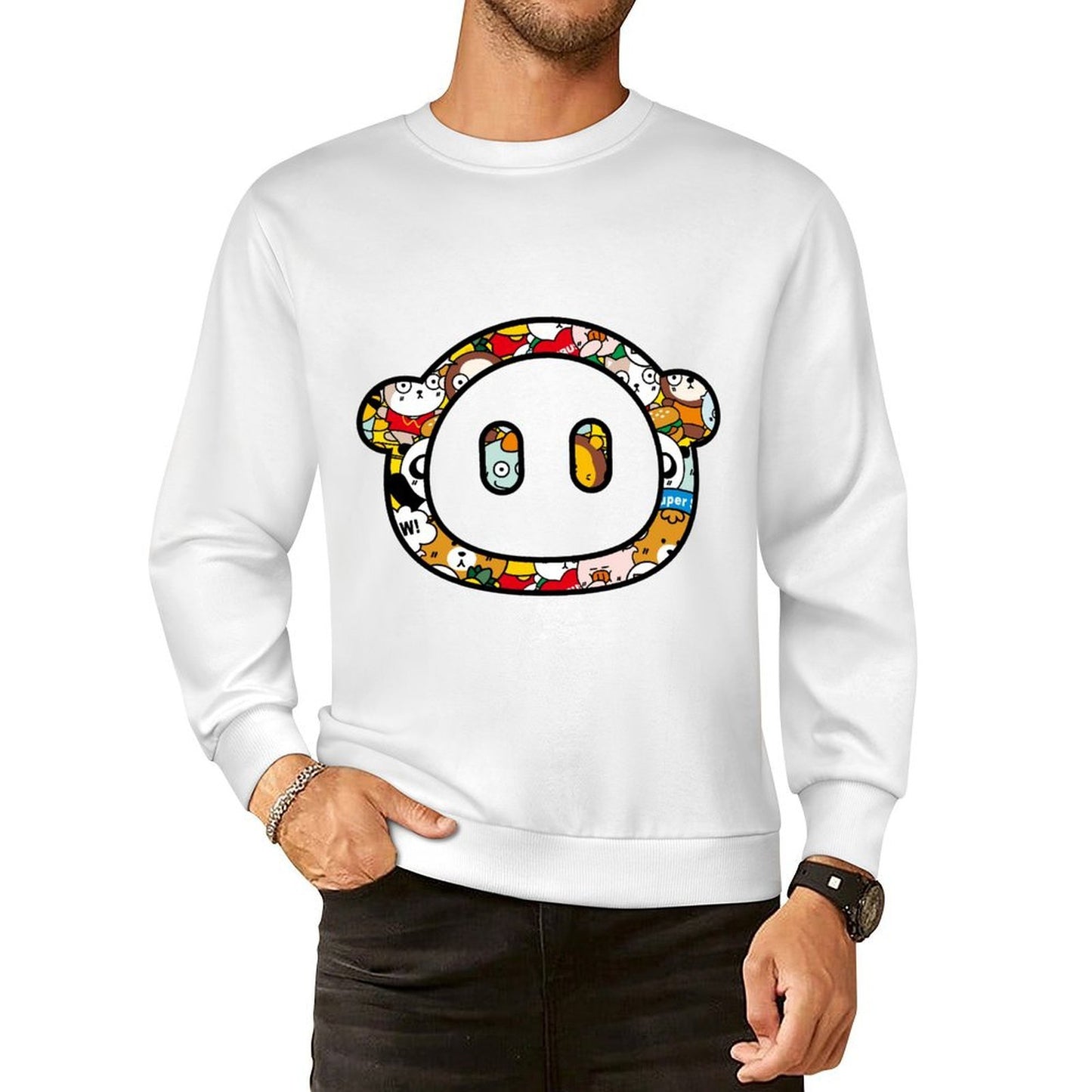Front Patterned Long Sleeve TopSignature ClassicFit