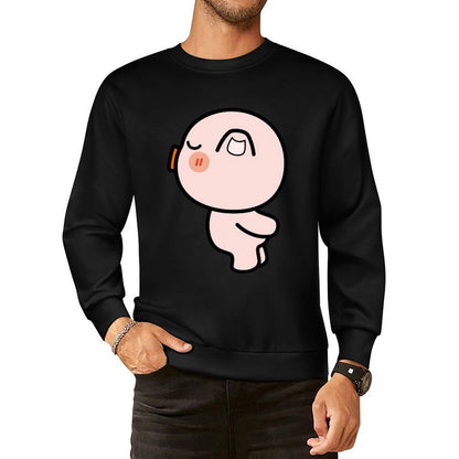 Front Patterned Long Sleeve TopFitted Plain