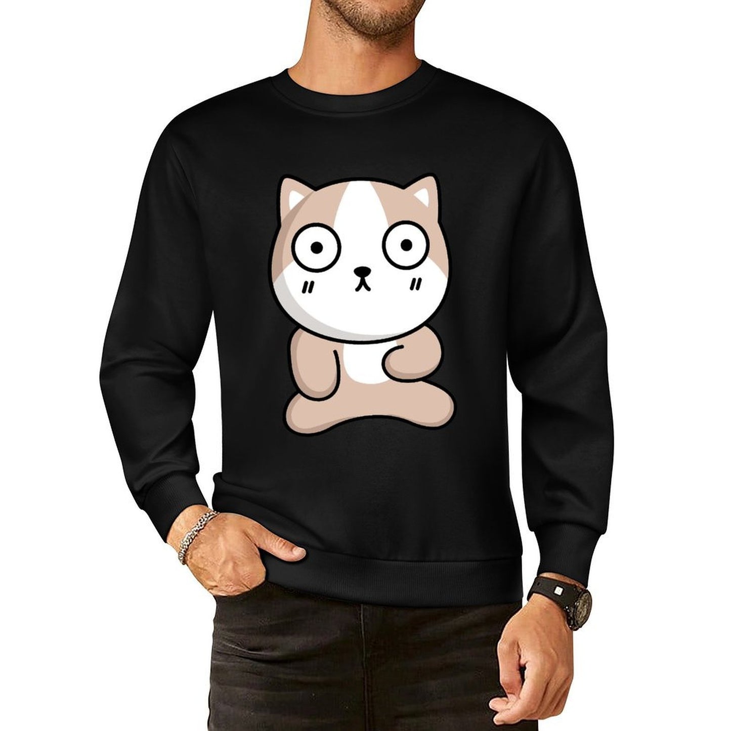 Front Patterned Long Sleeve TopColorfast YearRound