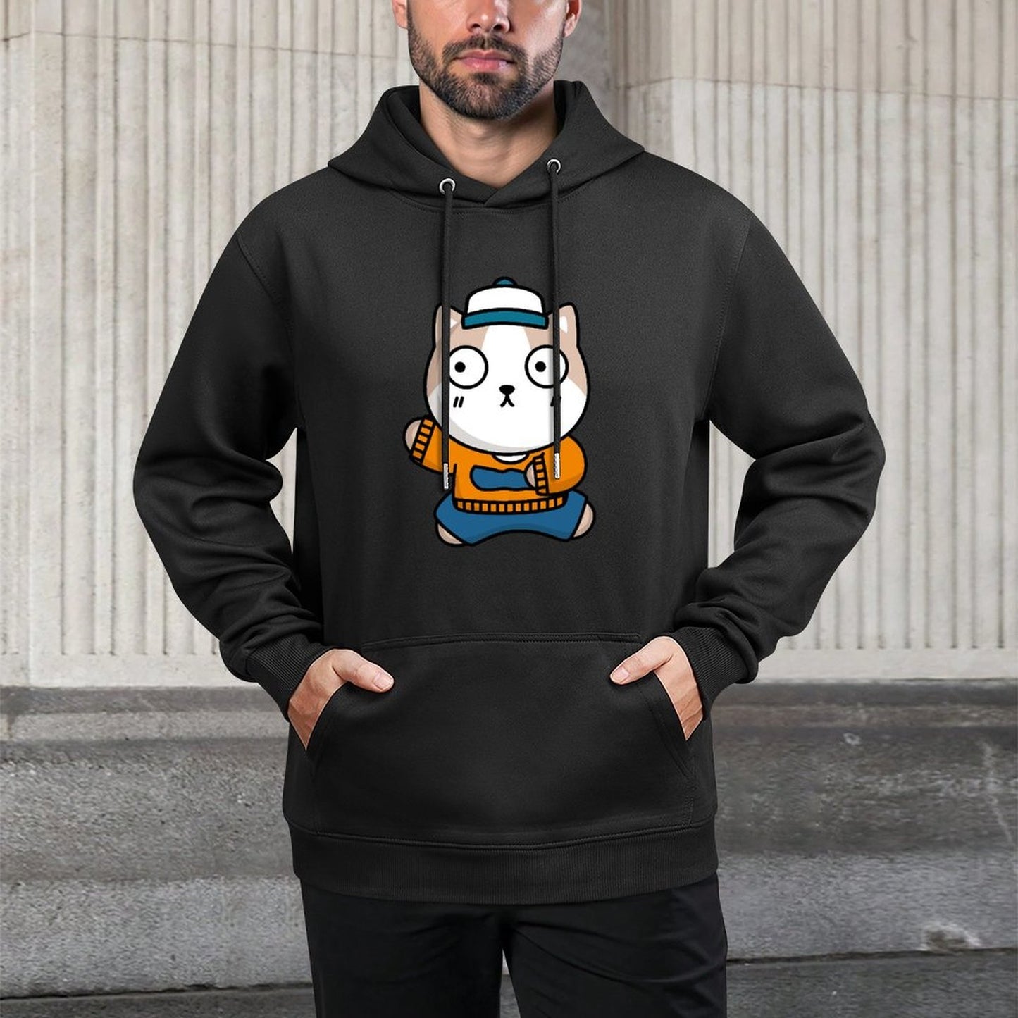 LooseFit Eco-Conscious Front Graphic Hoodies