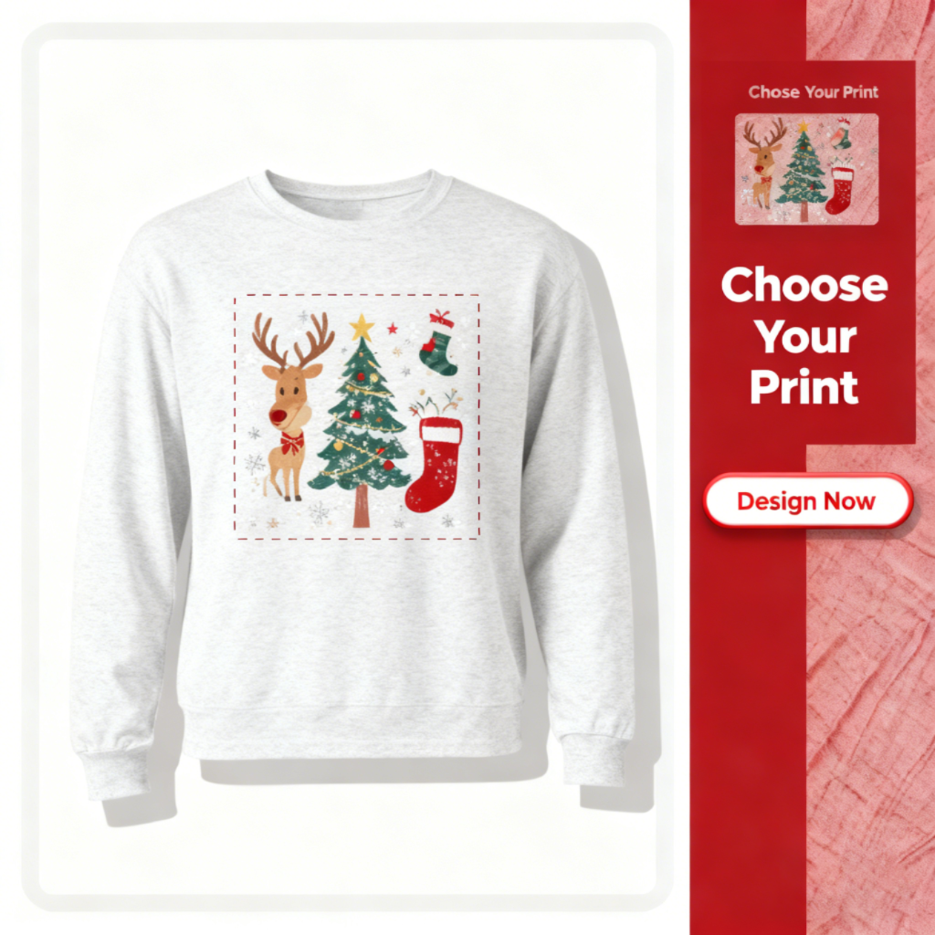 Customizable Christmas-themed long-sleeved shirts