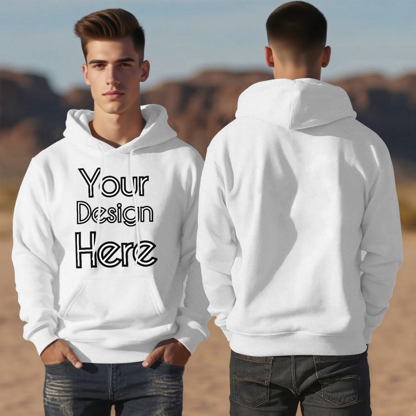 Custom high-quality white hoodie