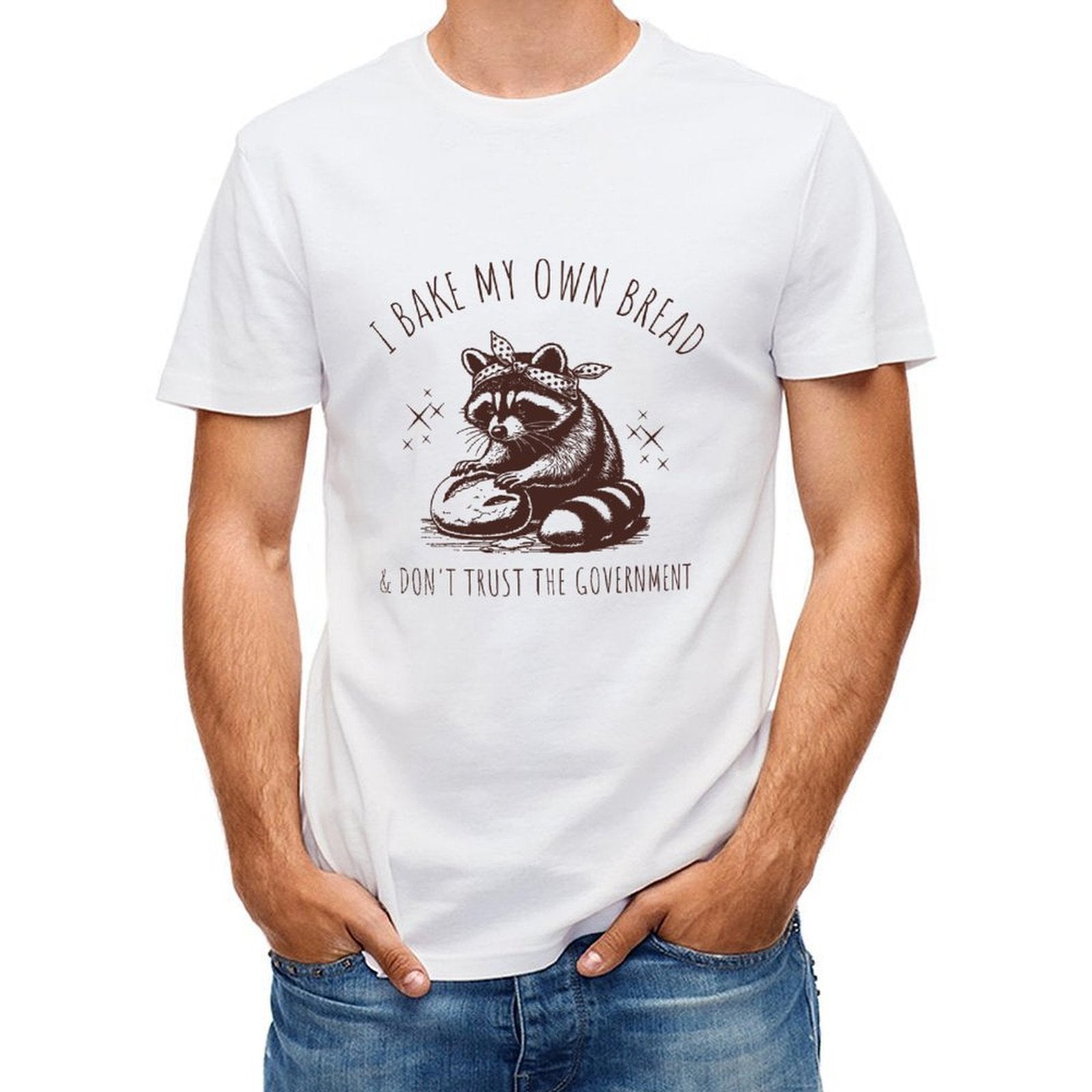 Inkmay Casual  Cotton T-shirt Brown Background With White Lines Unisex T-shirtAllSeason Fade-Resistant T-Shirt
