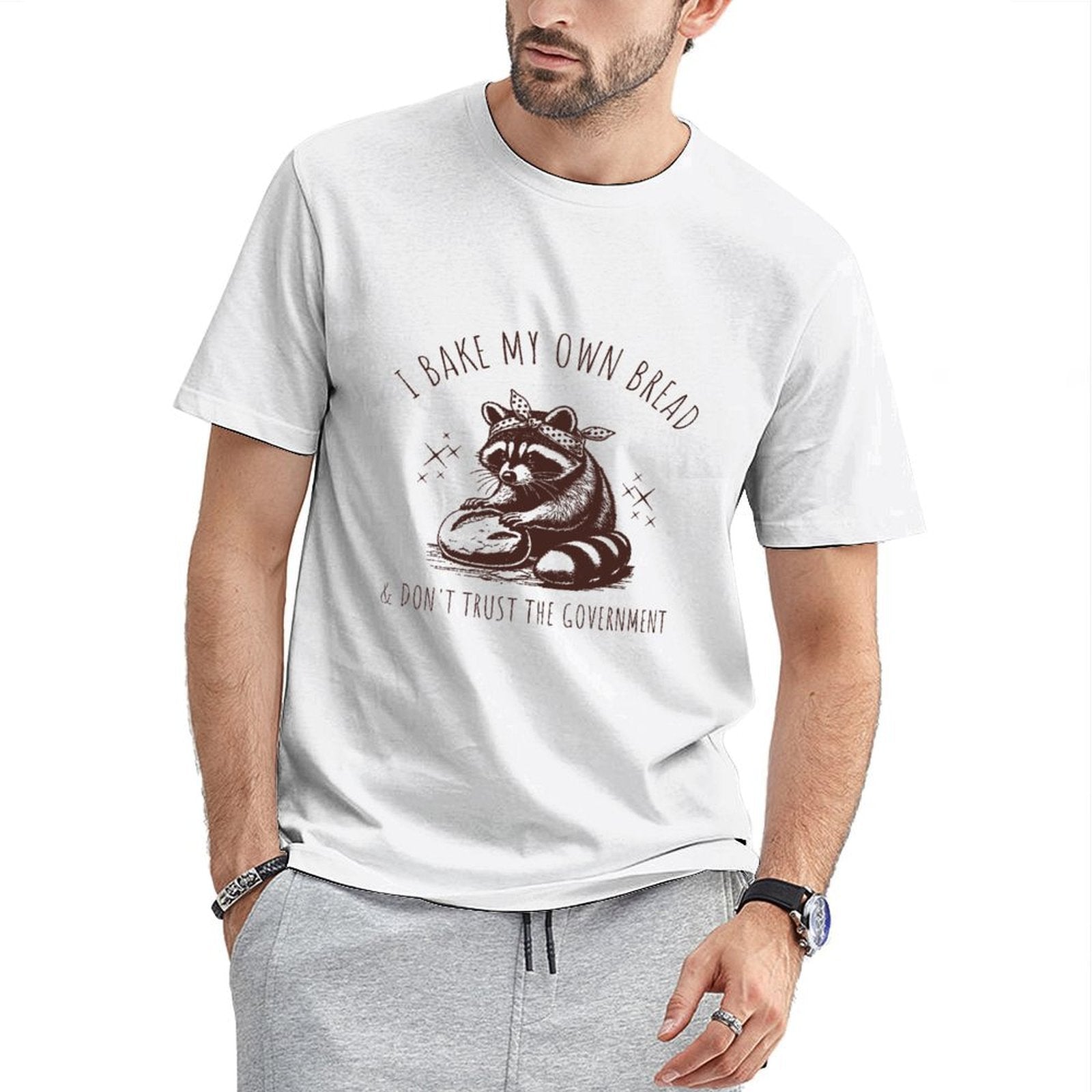 Inkmay Casual  Cotton T-shirt Brown Background With White Lines Unisex T-shirtAllSeason Fade-Resistant T-Shirt