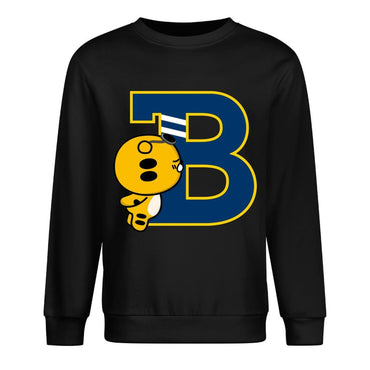 Front Patterned Long Sleeve TopOversized Double-Stitched