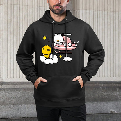 Solid Seamless Front Graphic Hoodies