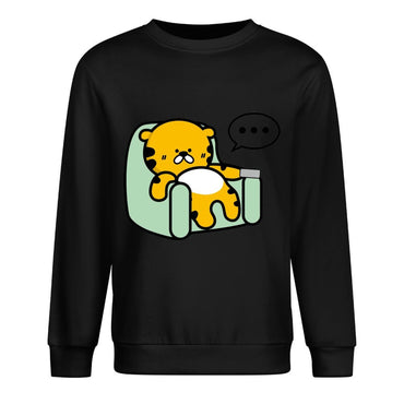 Front Patterned Long Sleeve TopDouble-Stitched Printing