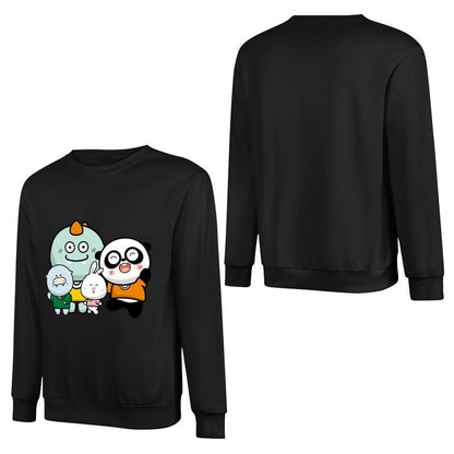 Front Patterned Long Sleeve TopCrewneck Sport