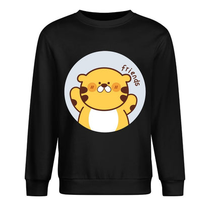 Front Patterned Long Sleeve TopCrew Neck EasyWear