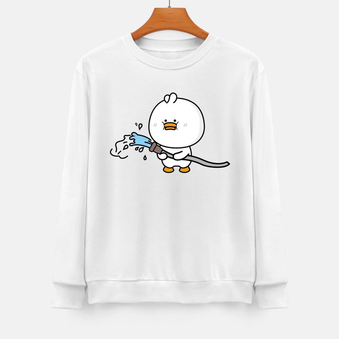 Front Patterned Long Sleeve TopModernFit Crewneck