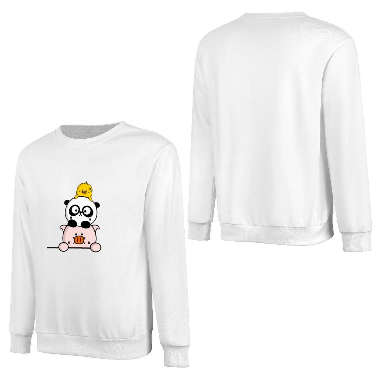 Front Patterned Long Sleeve TopDurable LooseFit