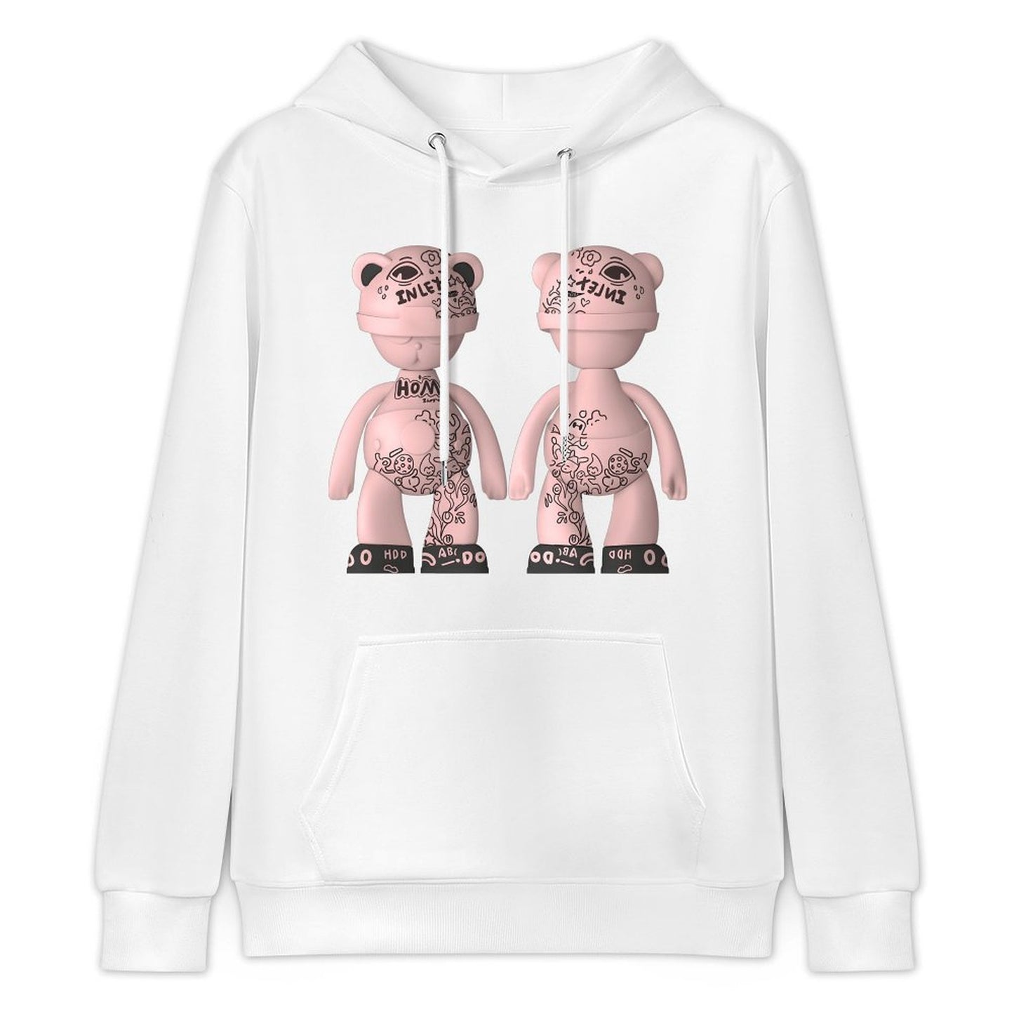 Hoodie Front PatternCrew Neck Clean