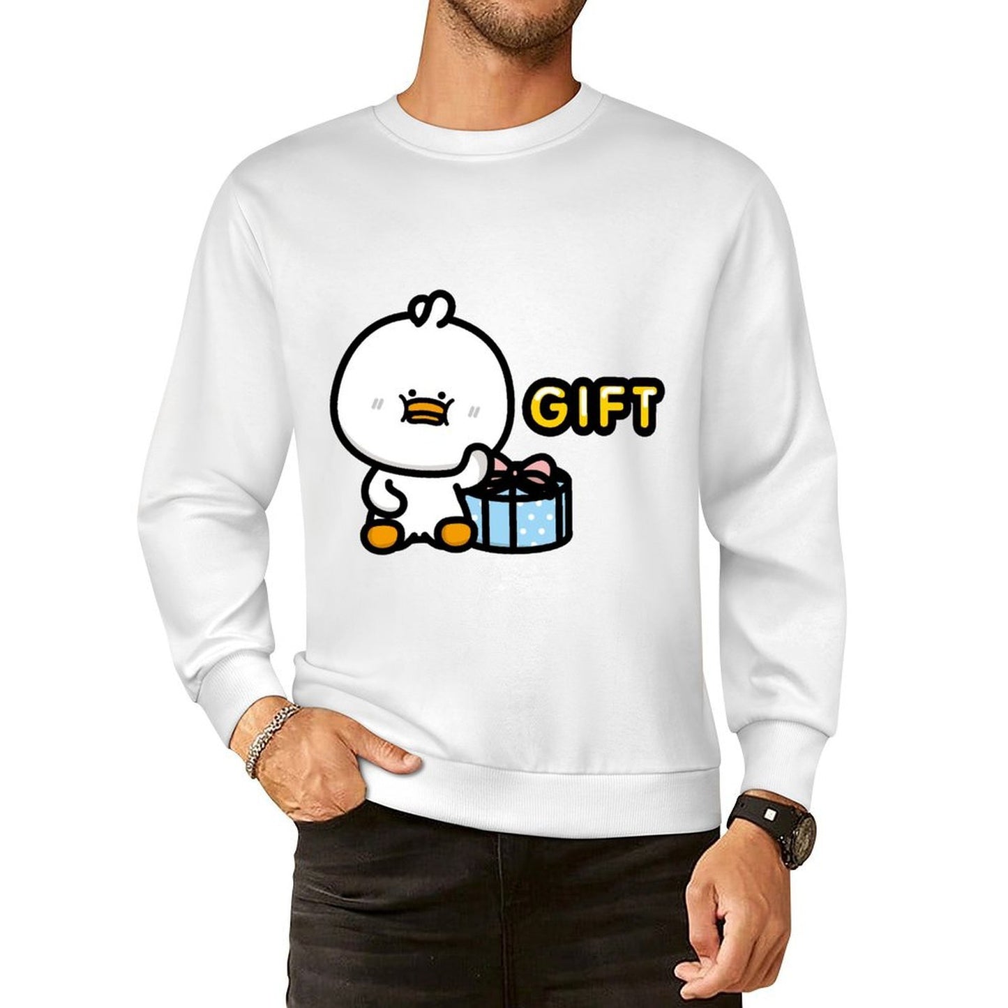 Front Patterned Long Sleeve TopSignature Solid