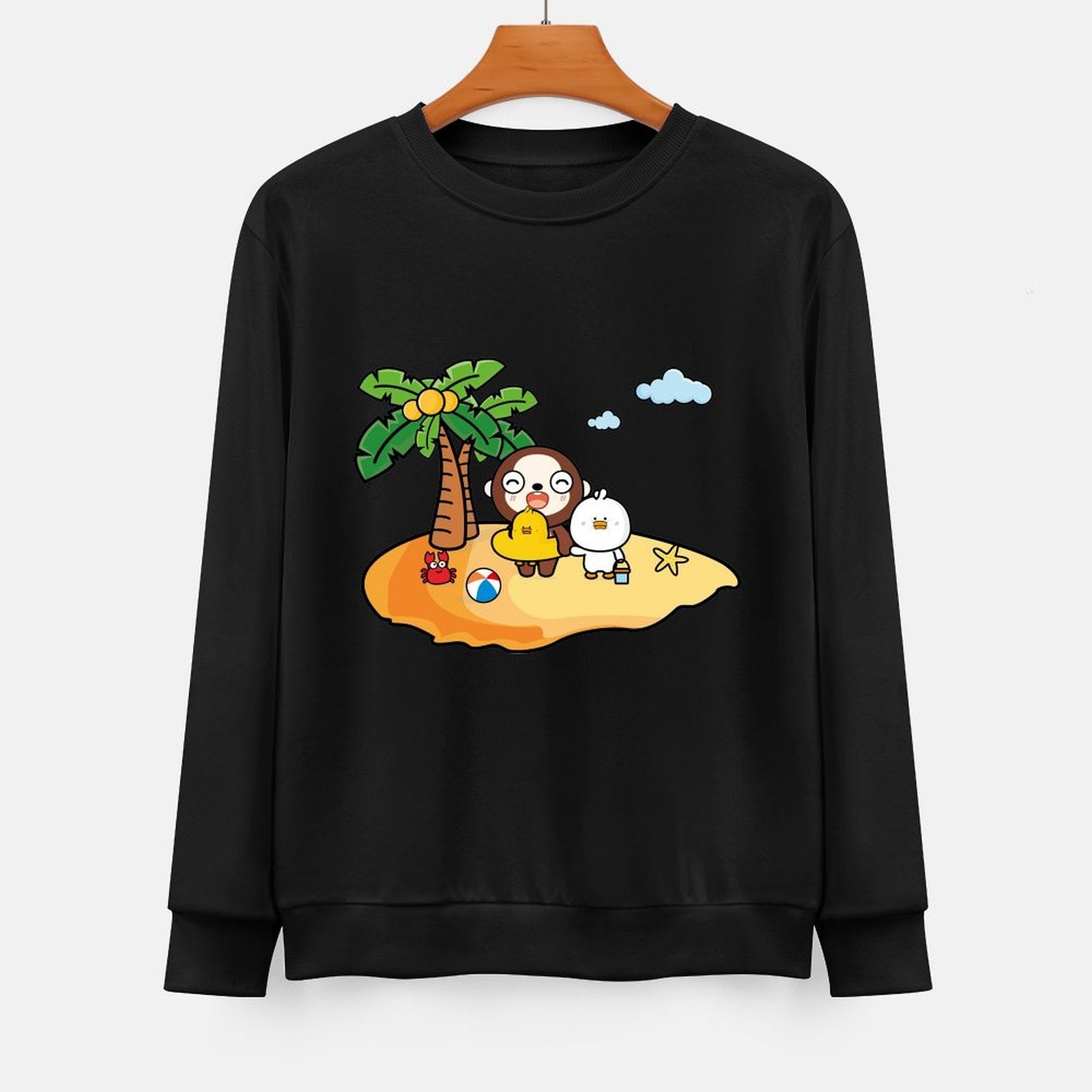  Front Patterned Long Sleeve TopUnisex Sharp