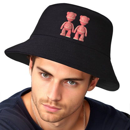 Printed Black Bucket Hat for Outdoor & Urban Looks