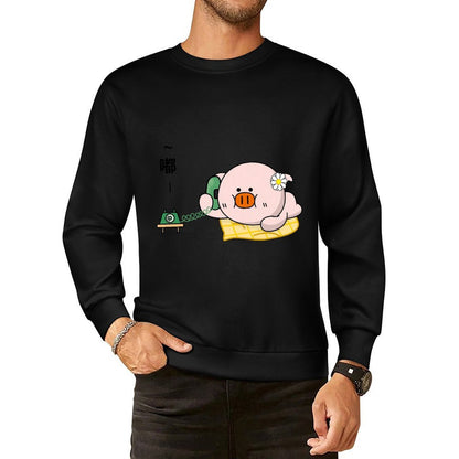 Front Patterned Long Sleeve TopPlain Solid