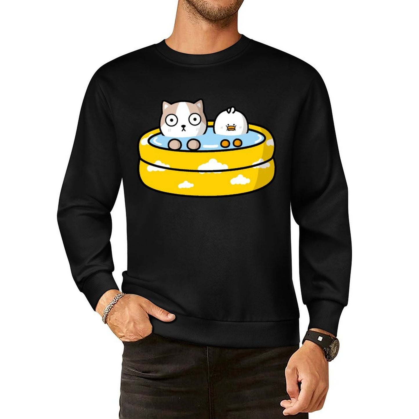 Front Patterned Long Sleeve TopSolid Casual