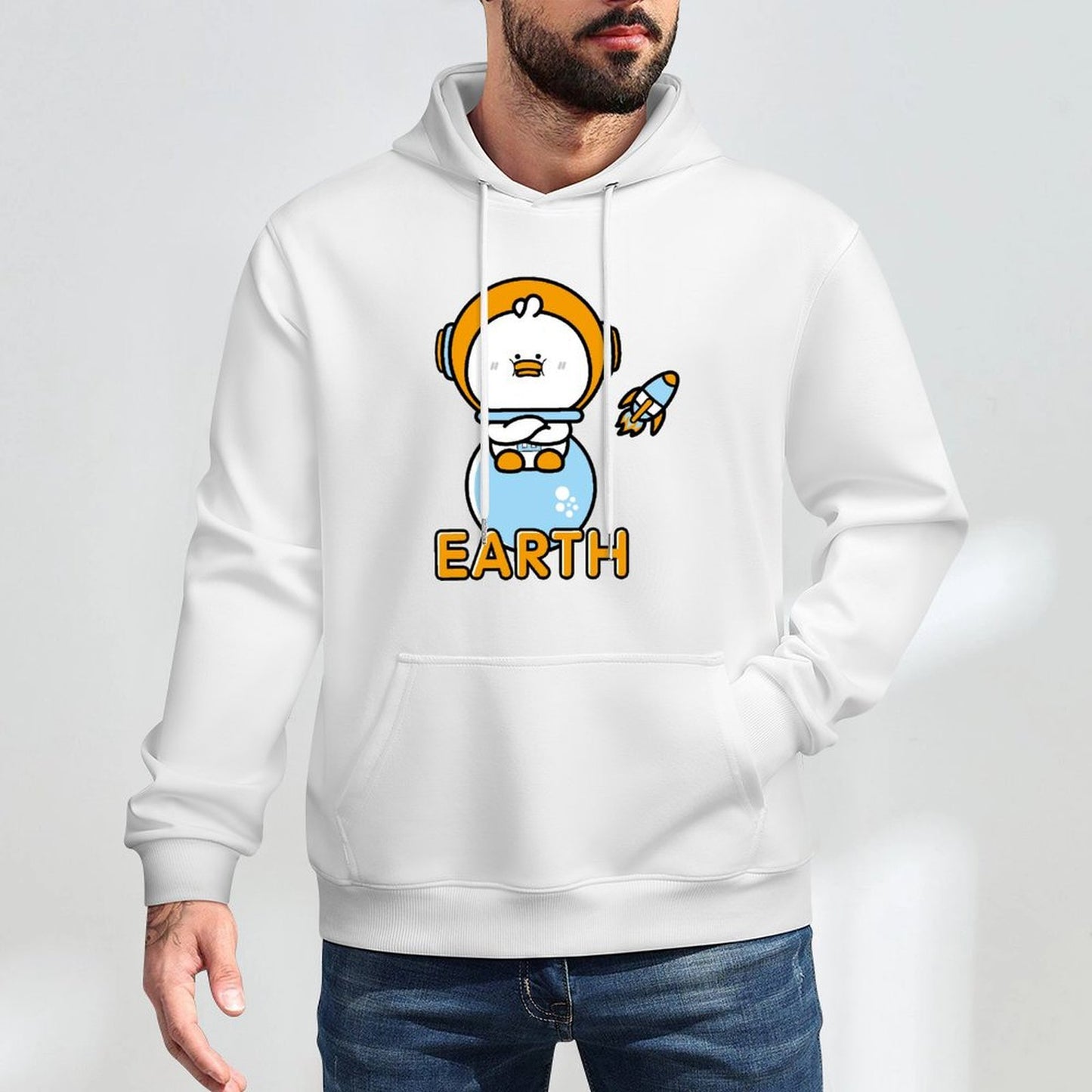 Relaxed Fit Seamless Front Graphic Hoodies