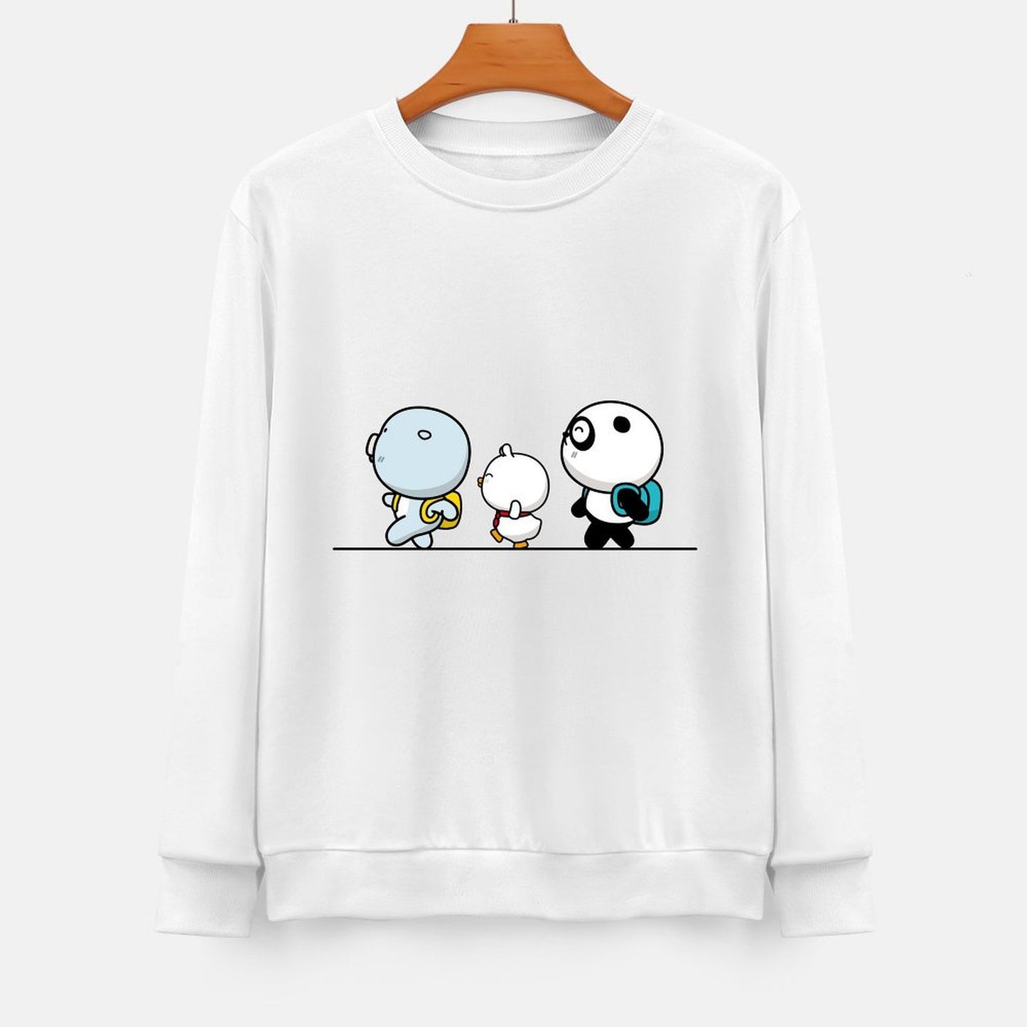 Front Patterned Long Sleeve TopShrink-Resistant Solid