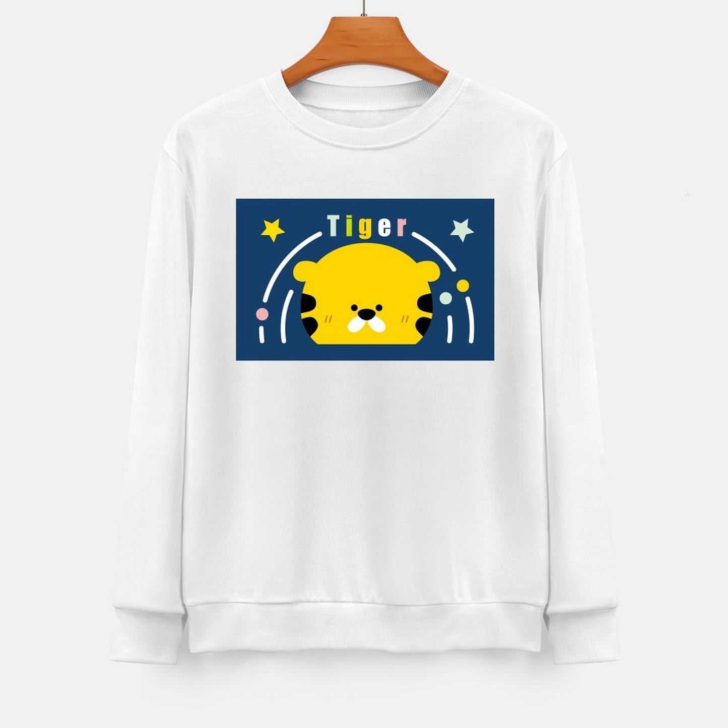 Front Patterned Long Sleeve TopSlim Fit Easy-Care