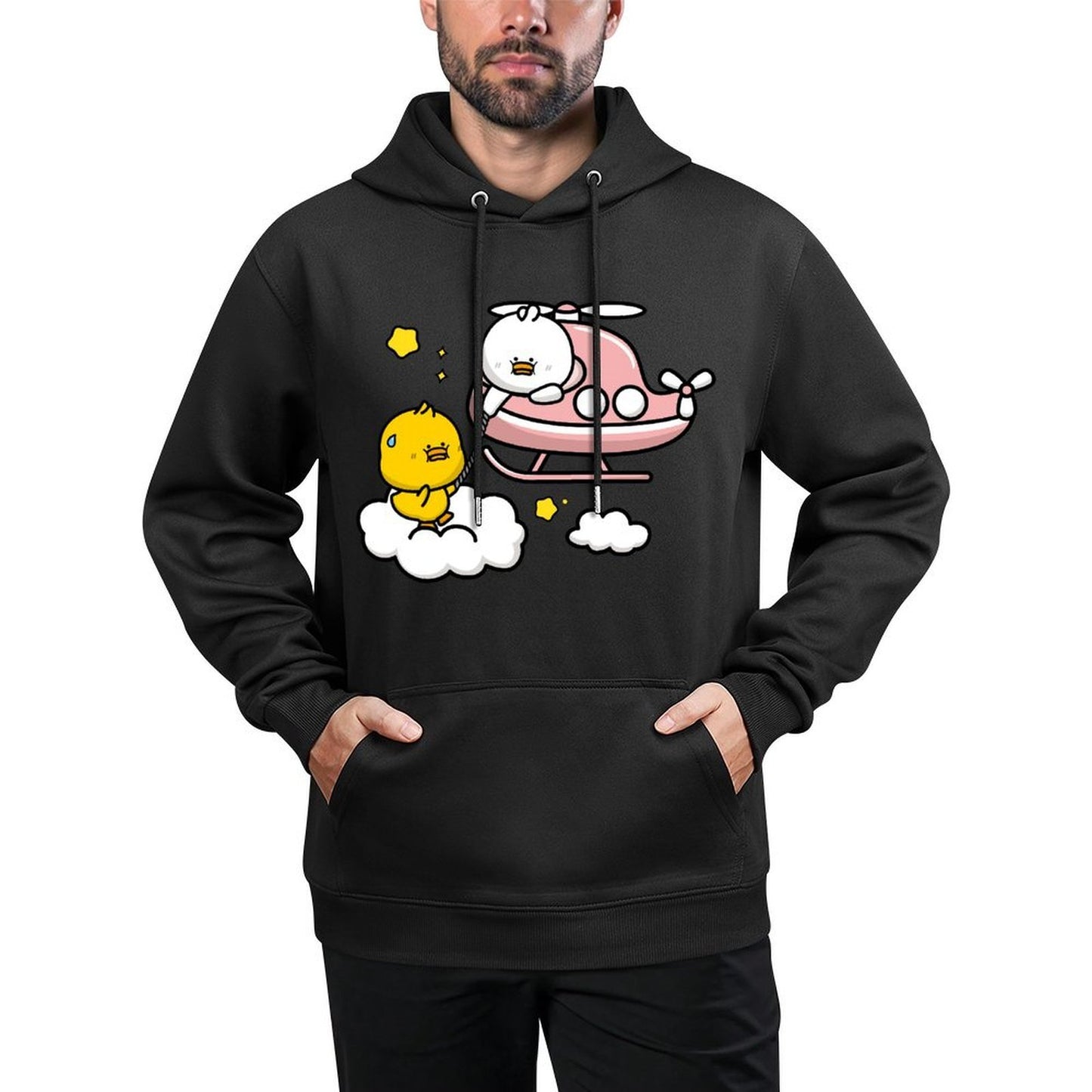 Solid Seamless Front Graphic Hoodies