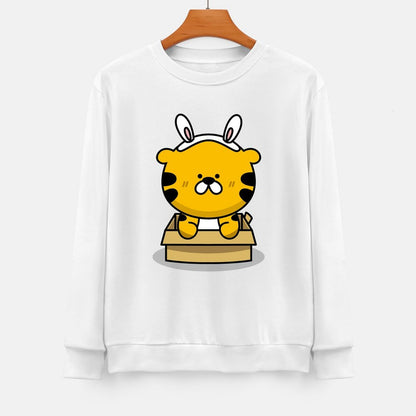 Front Patterned Long Sleeve TopStudio Crew Neck