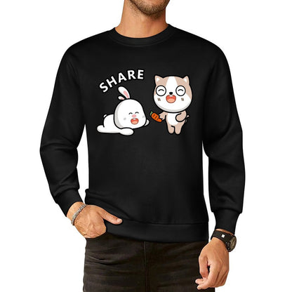 Front Patterned Long Sleeve TopFade-Proof Heat-Transfer