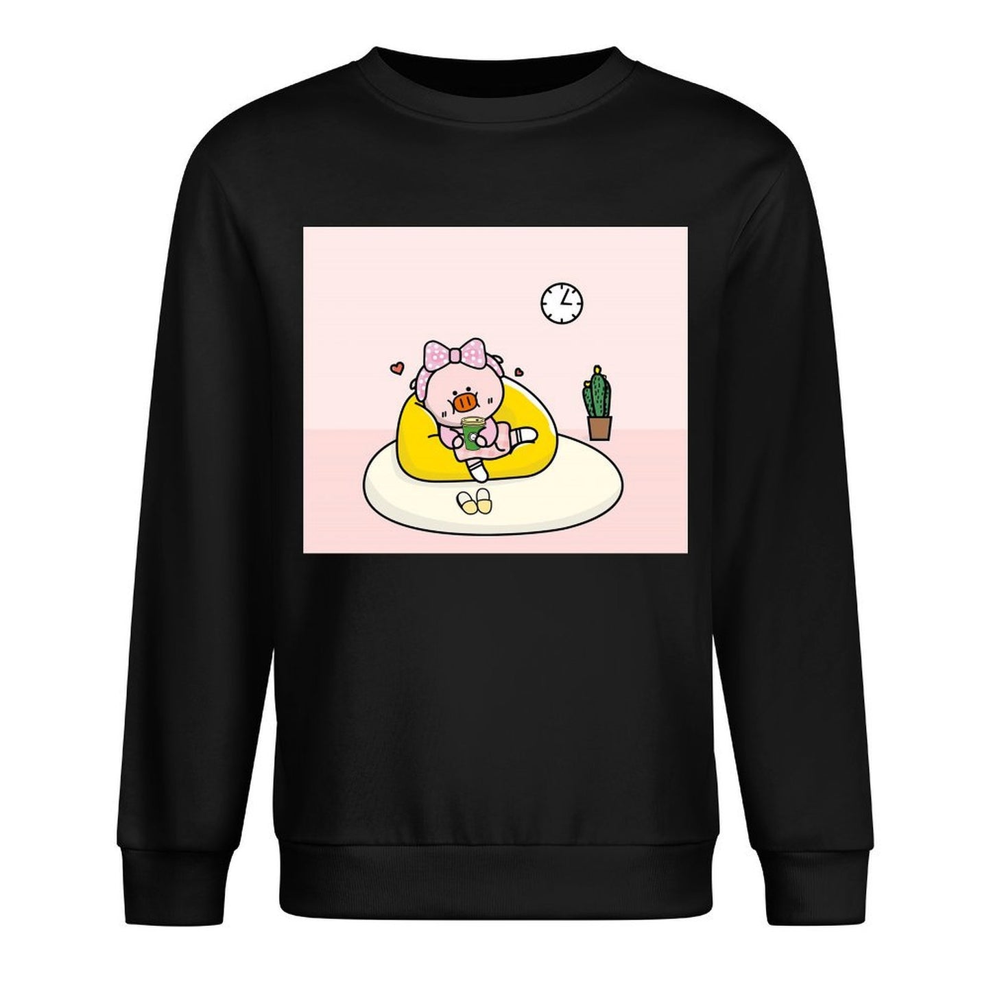 Front Patterned Long Sleeve TopRegularFit Fade-Resistant