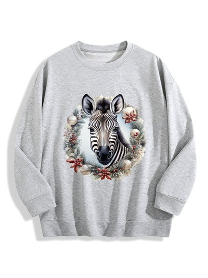 Customizable Christmas-themed long-sleeved Christmas Zebra