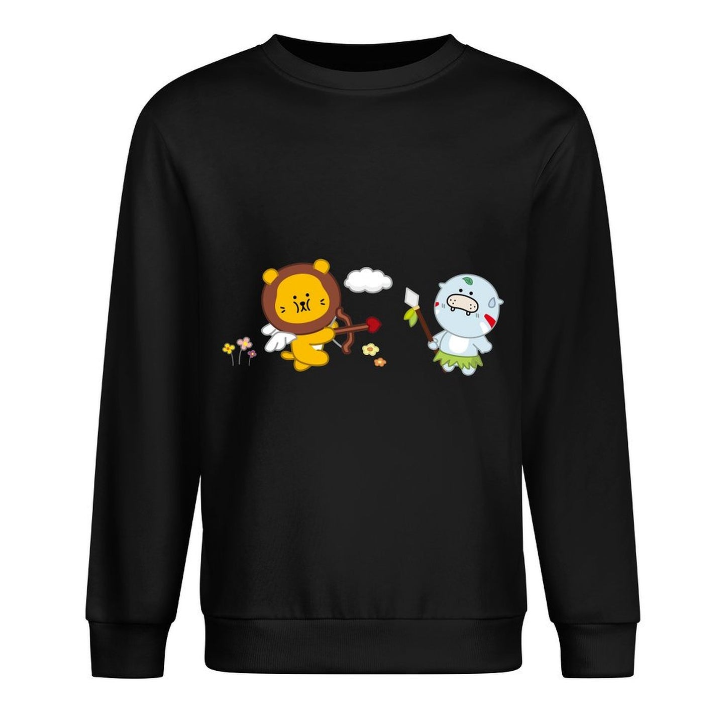 Front Patterned Long Sleeve TopMidweight Simple