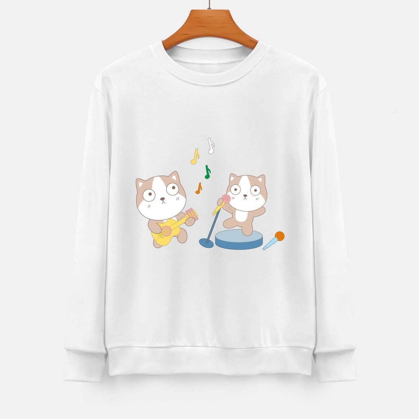 Front Patterned Long Sleeve TopBasic Breathable