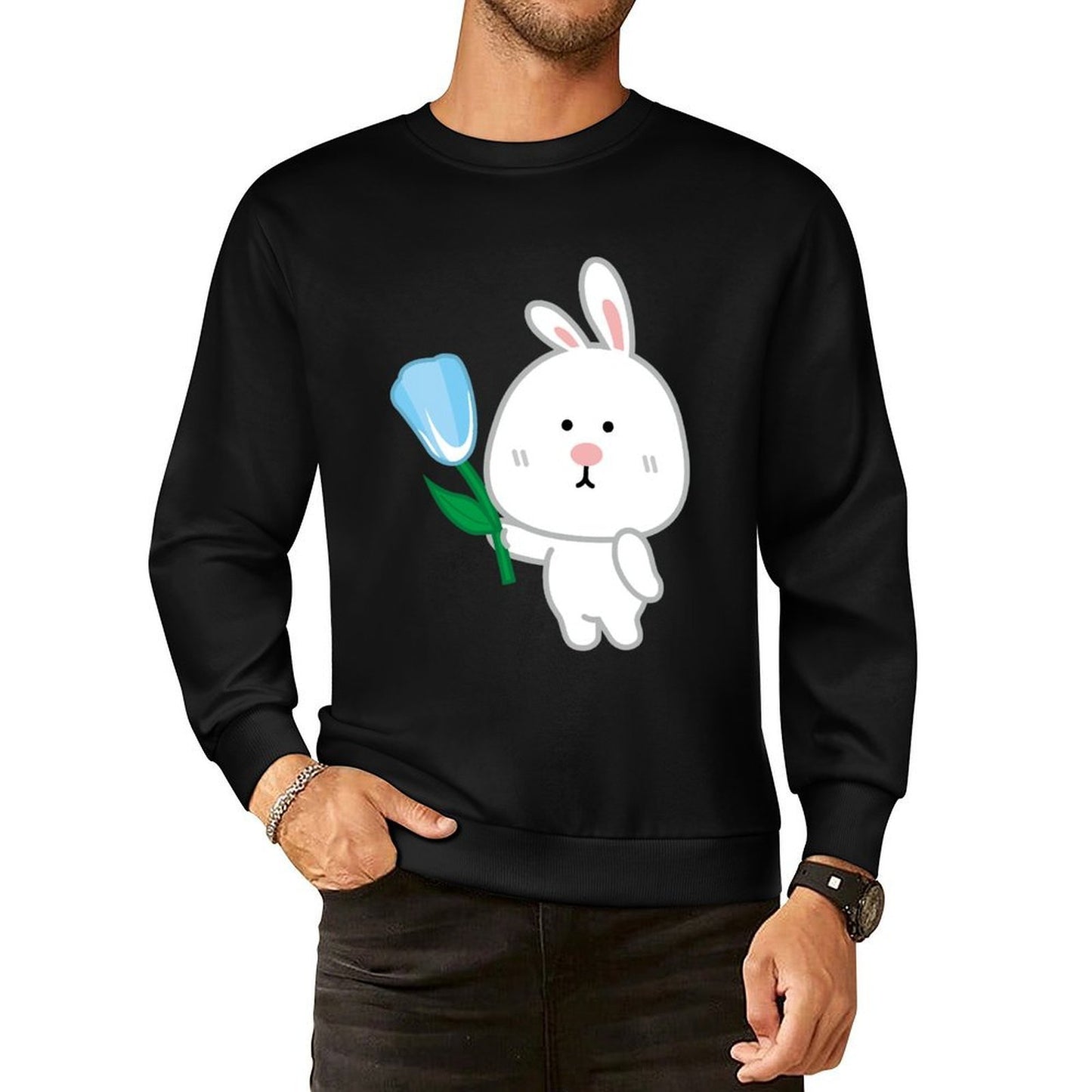 Front Patterned Long Sleeve TopVintage Neutral