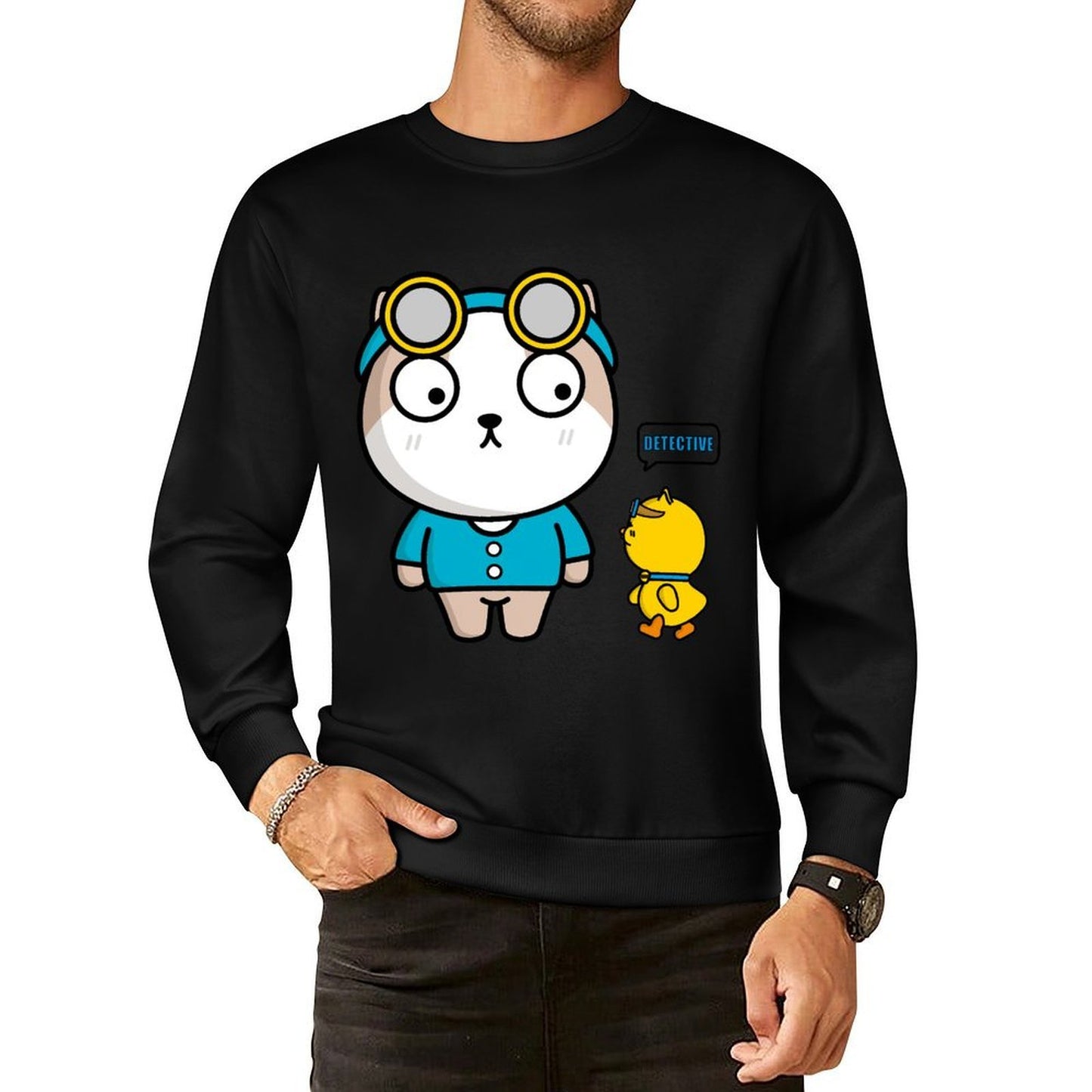 Front Patterned Long Sleeve TopSharp Simple