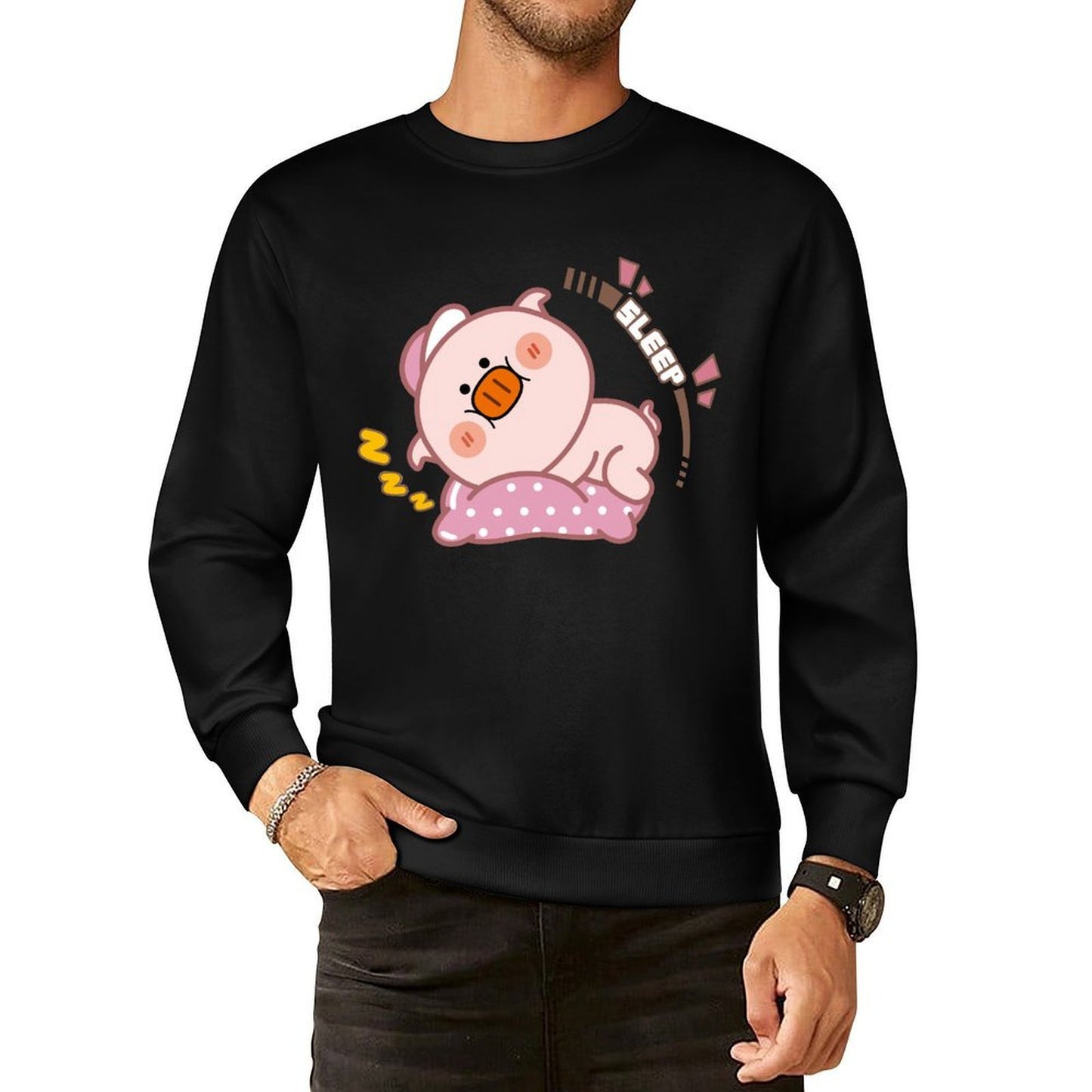 Front Patterned Long Sleeve TopSignature SoftTouch