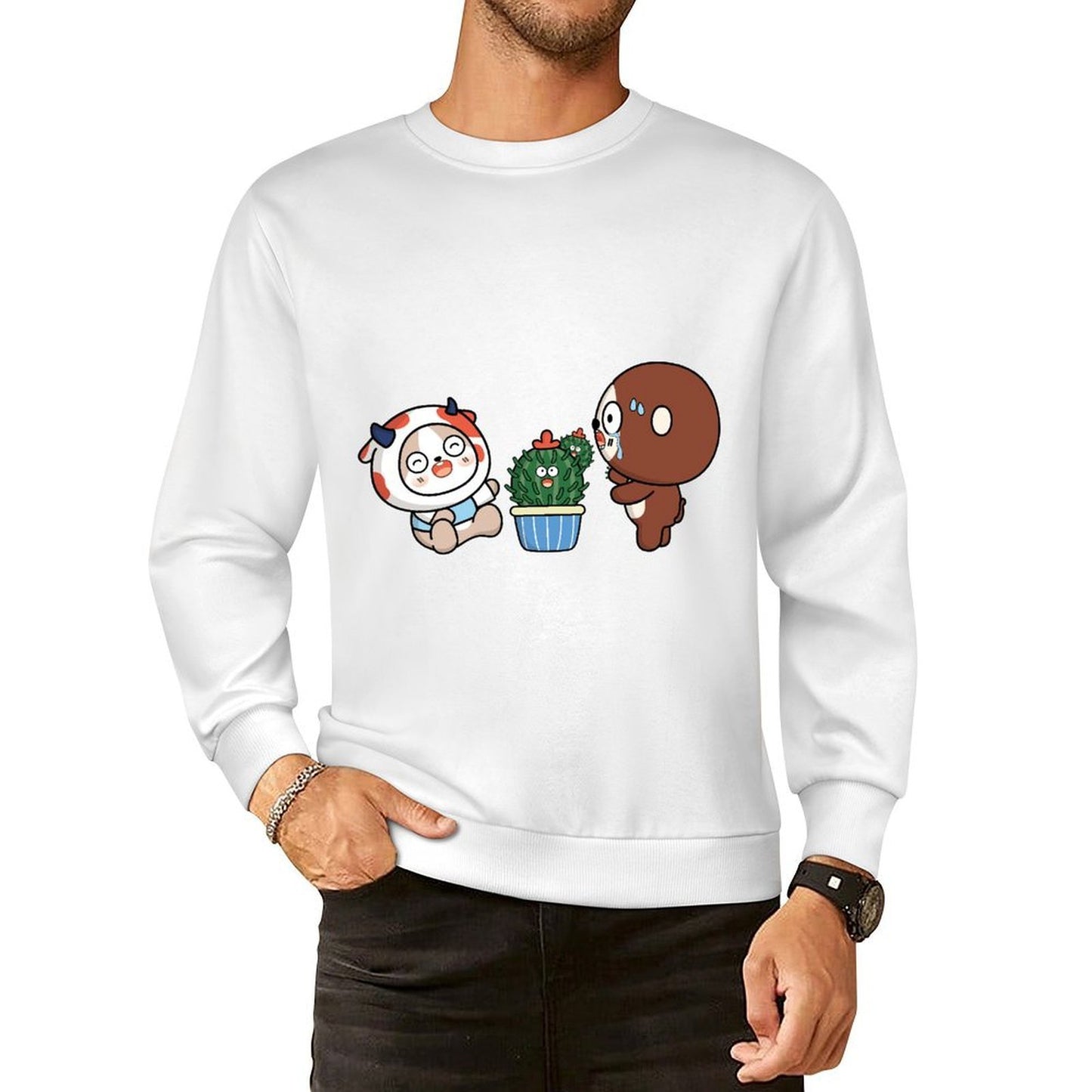 Front Patterned Long Sleeve TopBasic ClassicLine